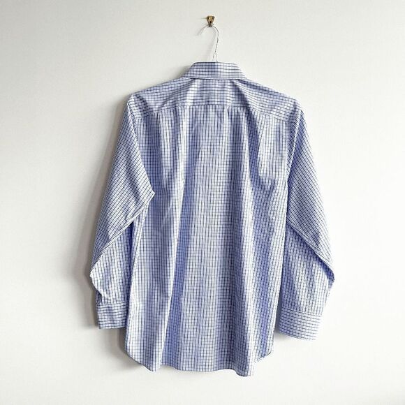 Bonobos Mens Wrinkle Free Shirt Standard Fit Button Long Sleeve Plaid Blue US16 - Picture 2 of 8